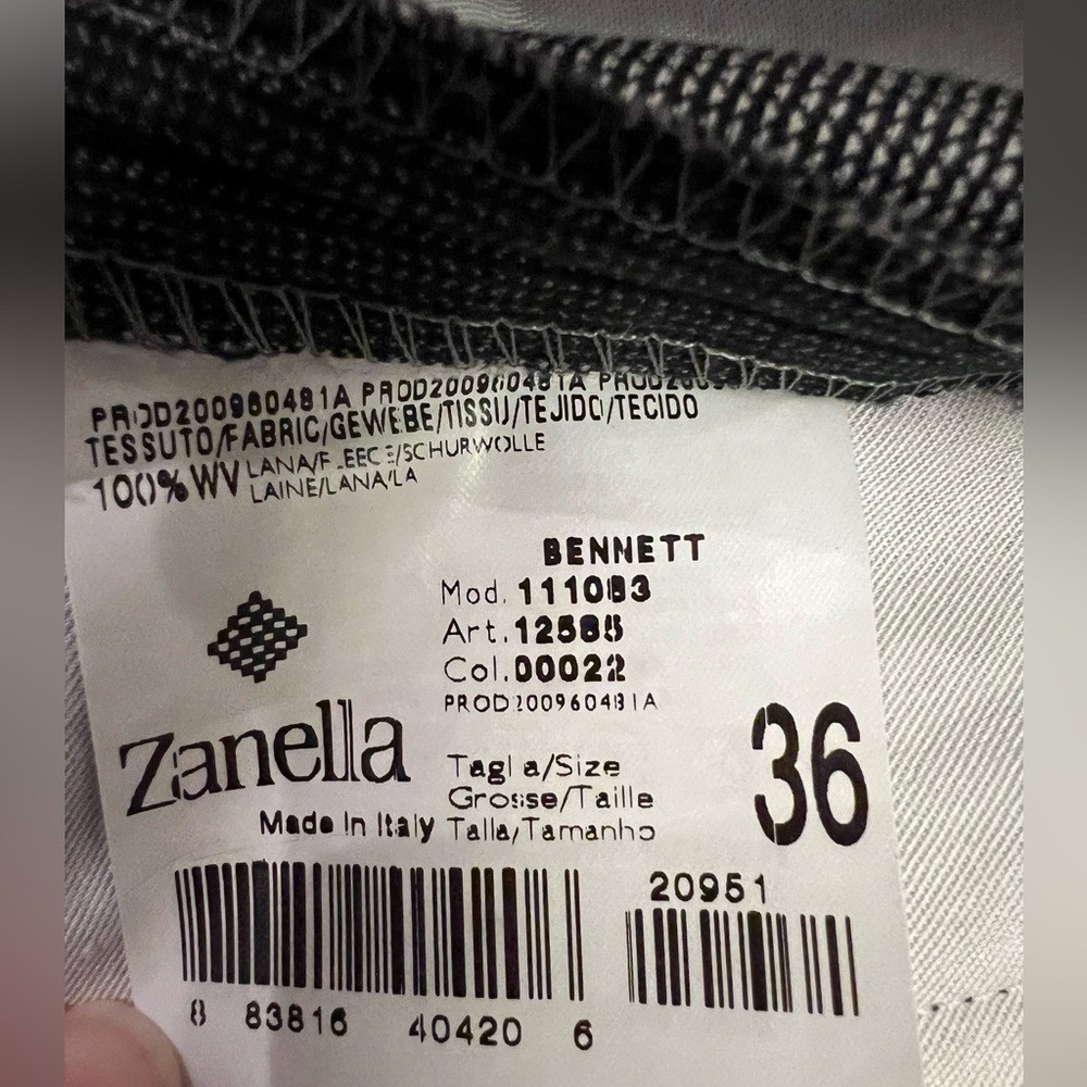 Men’s Zanella Dress Pants Charcoal and Black
Size 36 Made in Italy - Picture 3 of 3